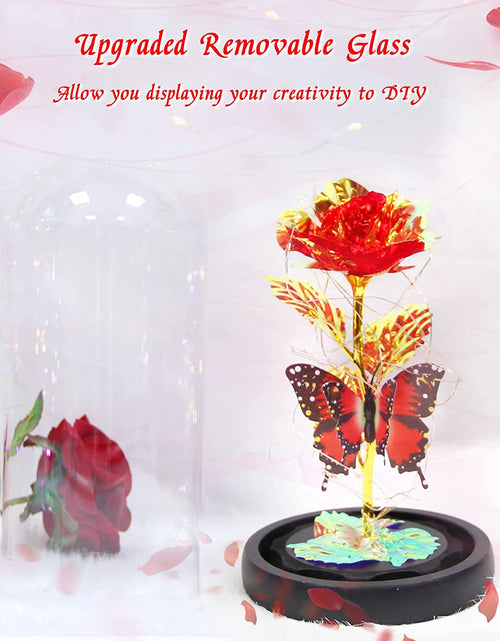 Load image into Gallery viewer, Galaxy Flowers Rose Birthday Gift for Women Mom Grandma, Enchanted Infinity Rose in Glass Dome, Valentines Rose Gifts for Valentine'S Day Mother'S Day Anniversary Wedding
